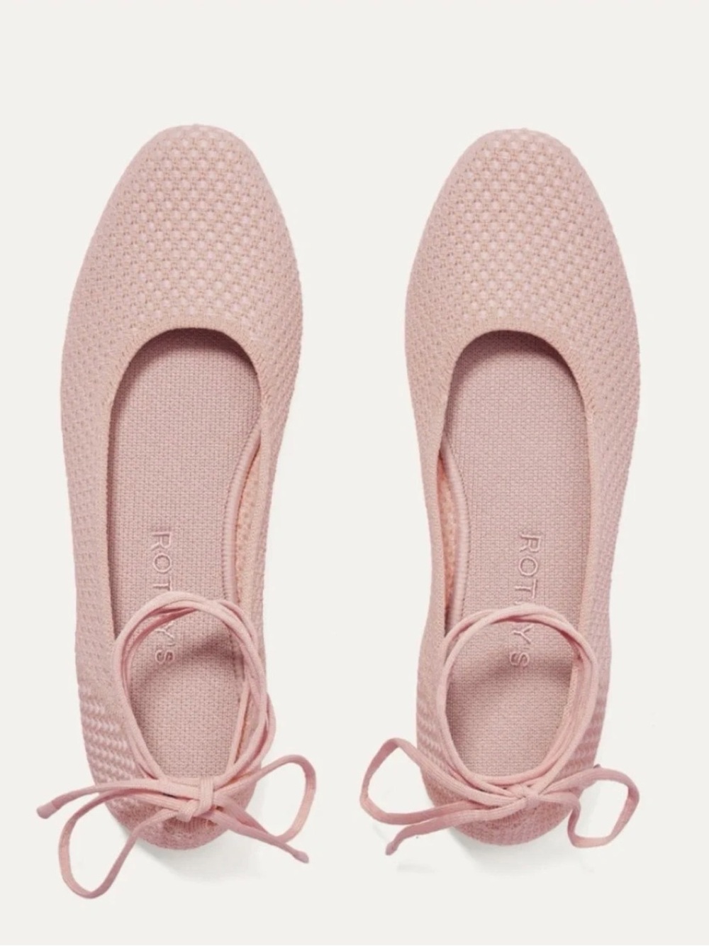 Rothy's Blush Pink Knit Ballet Flats without ankle tie